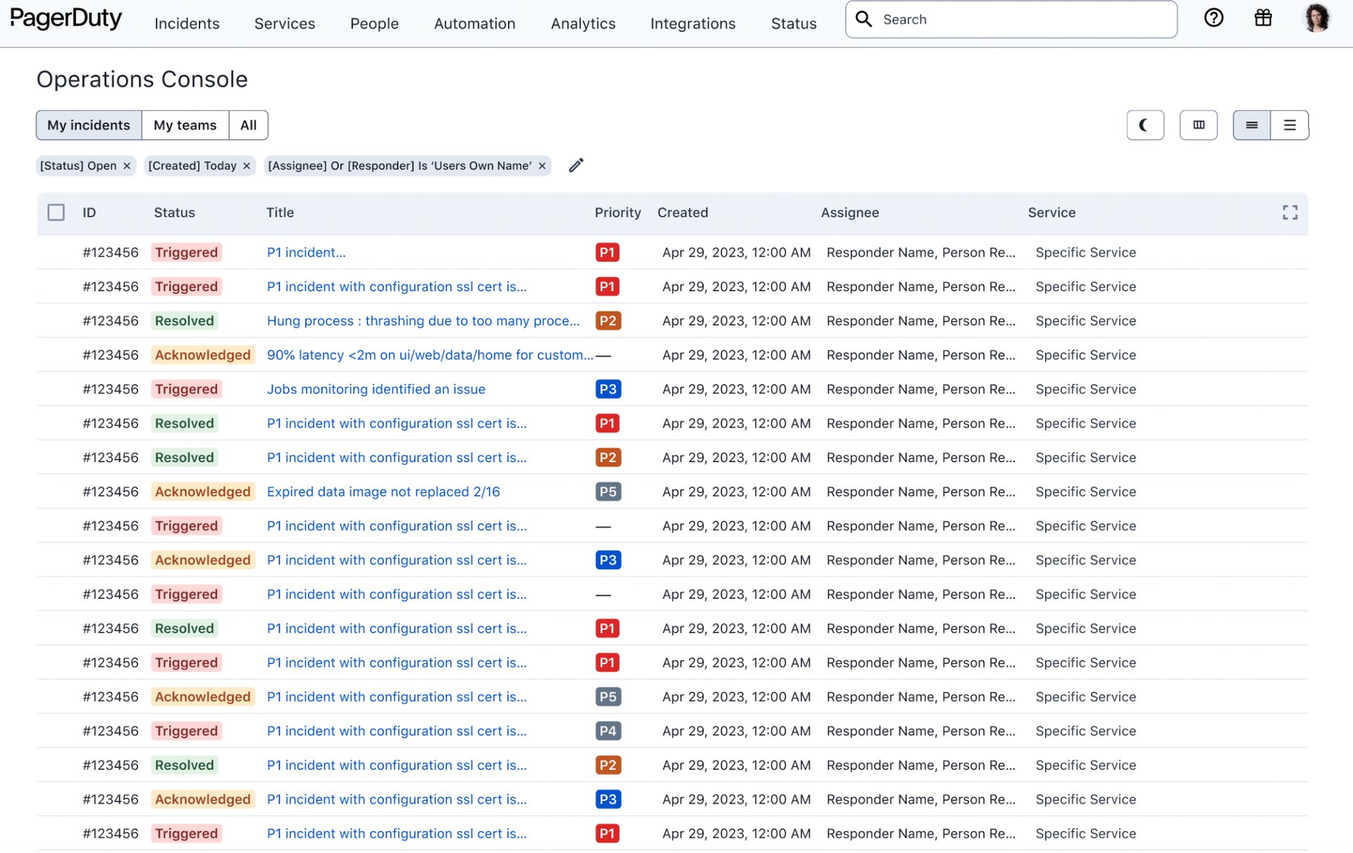 Demo of the PagerDuty Operations Console